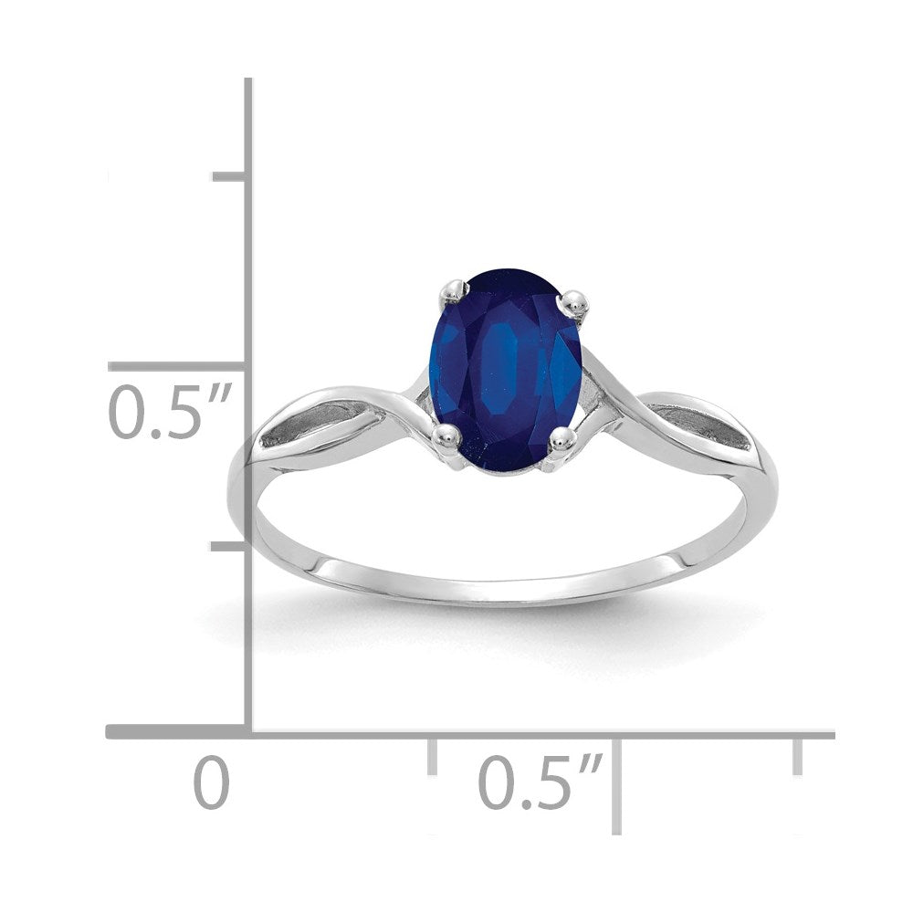 14k White Gold 7x5mm Oval Sapphire ring