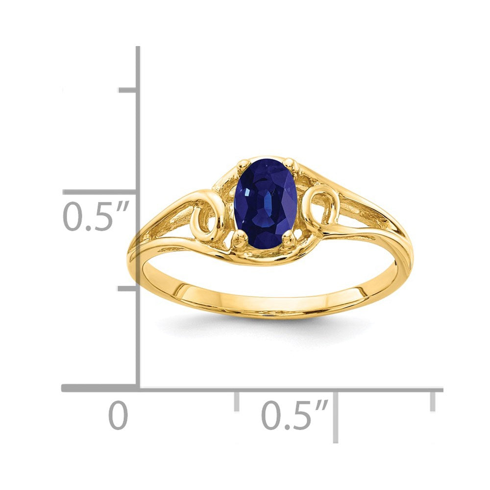 14k 6x4mm Oval Sapphire ring