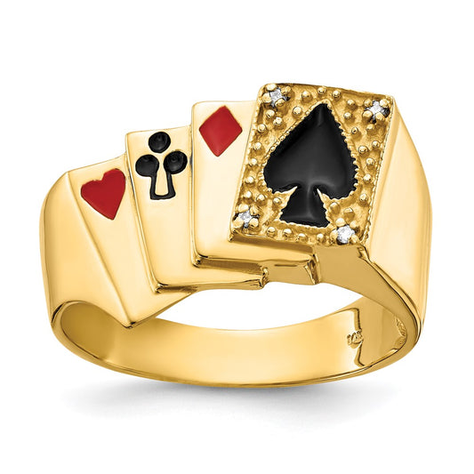 14k A Diamond men's ring