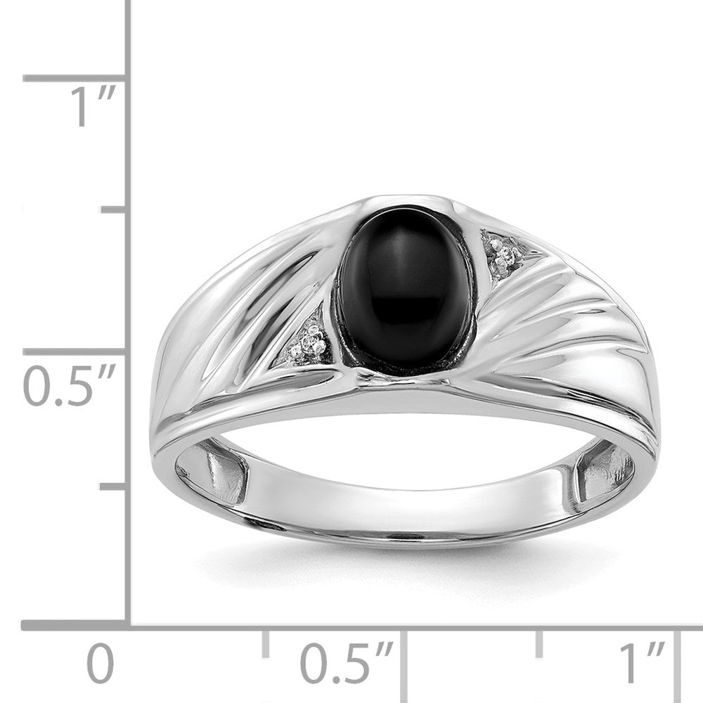 14k White Gold AAA Diamond Men's Ring