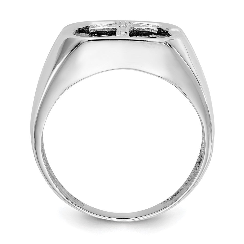 14k White Gold AAA Diamond men's ring