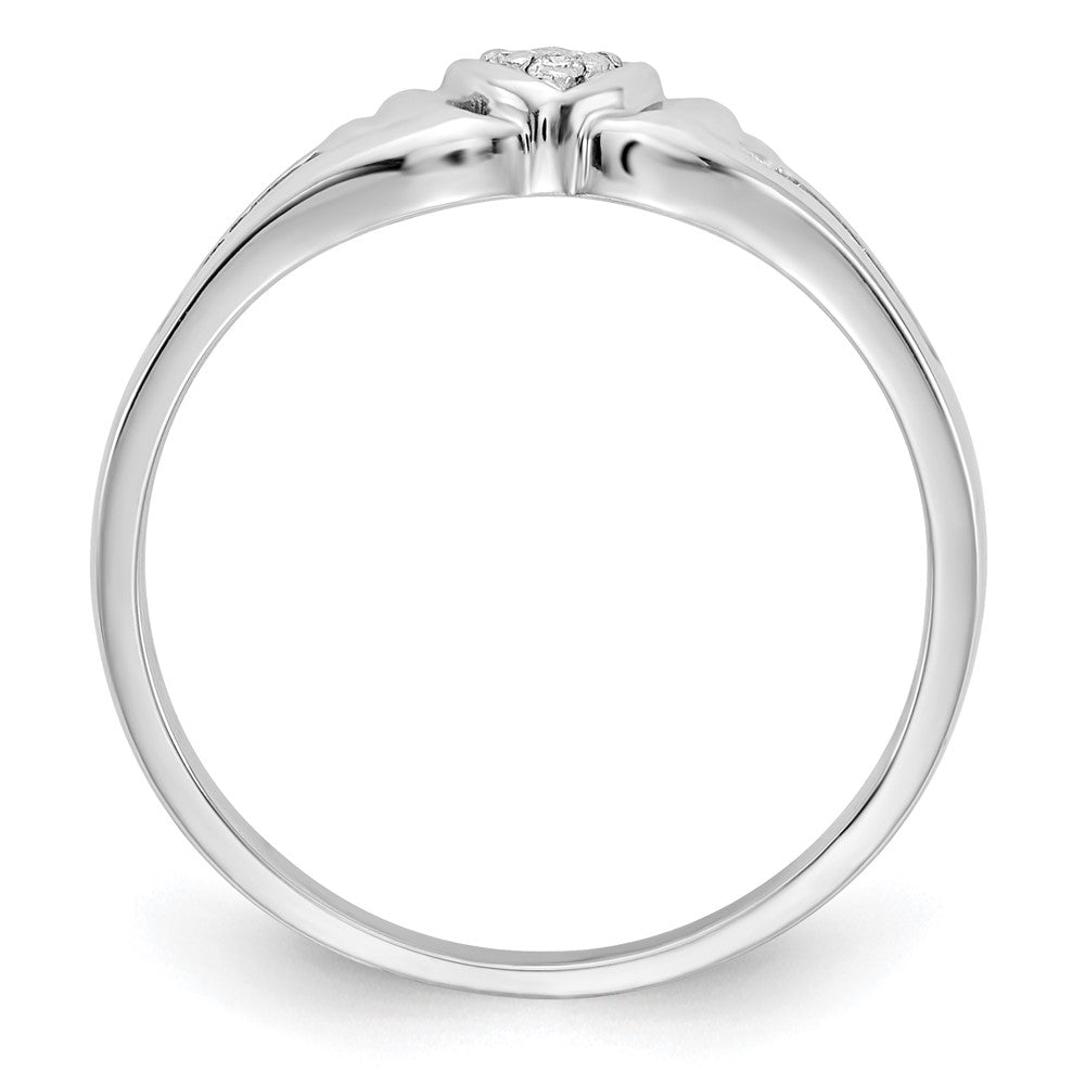 14k White Gold AAA Diamond heart ring