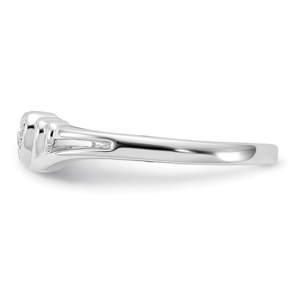 14k White Gold AAA Diamond heart ring