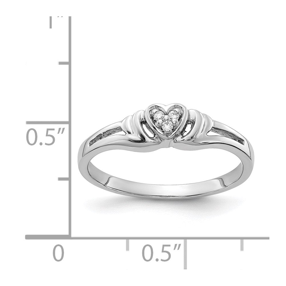 14k White Gold AAA Diamond heart ring
