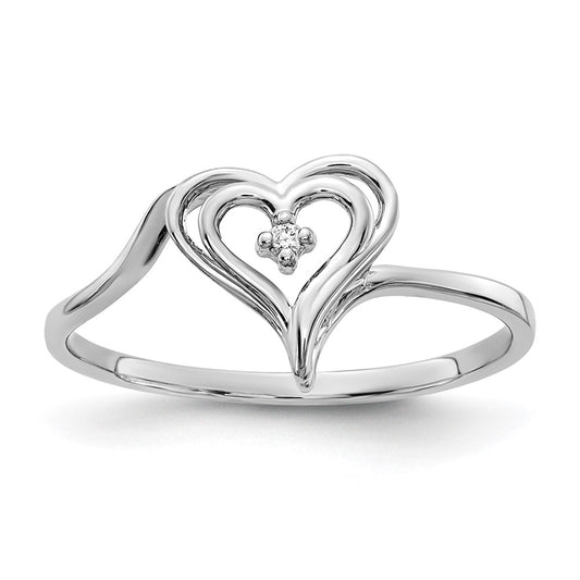 14k White Gold VS Diamond heart ring