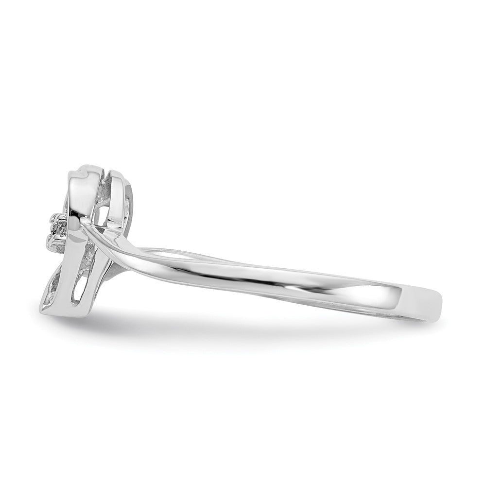 14k White Gold AAA Diamond heart ring