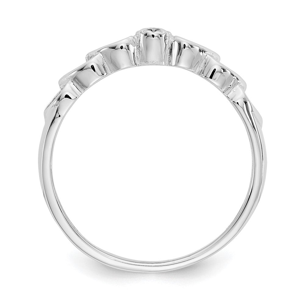 14k White Gold AAA Diamond heart ring