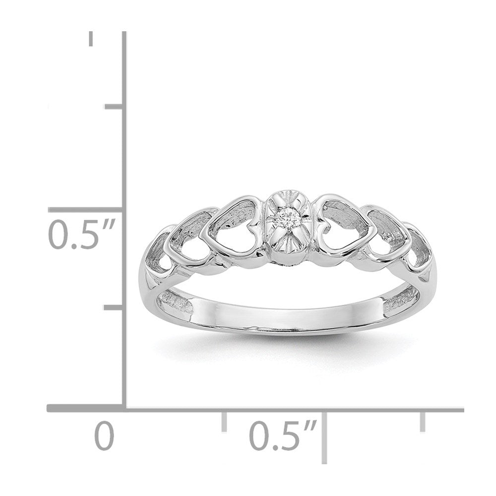 14k White Gold AAA Diamond heart ring