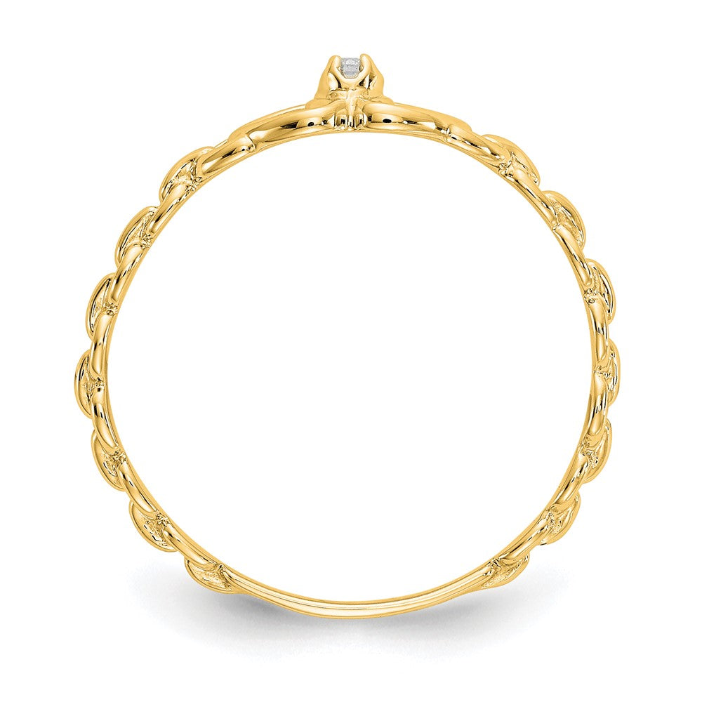 14k AAA Diamond heart ring