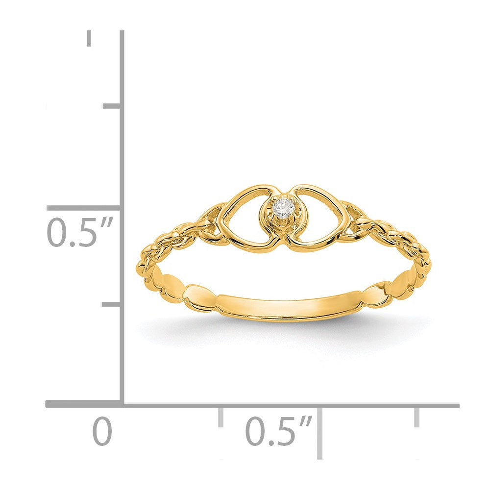 14k AAA Diamond heart ring