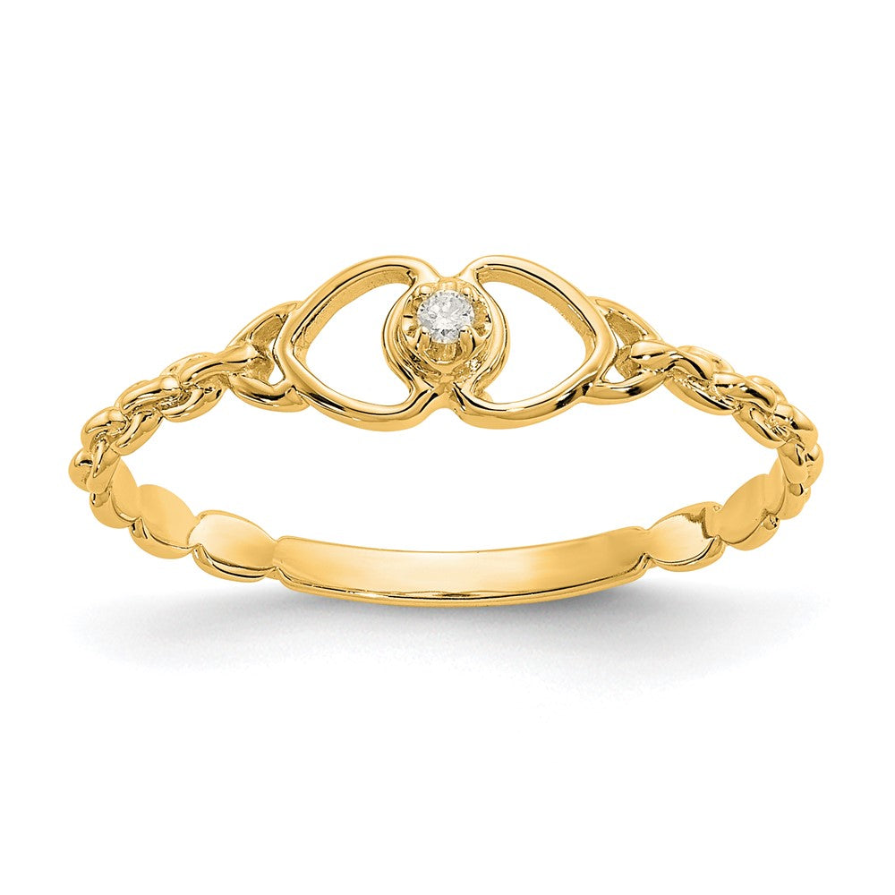 14k AAA Diamond heart ring