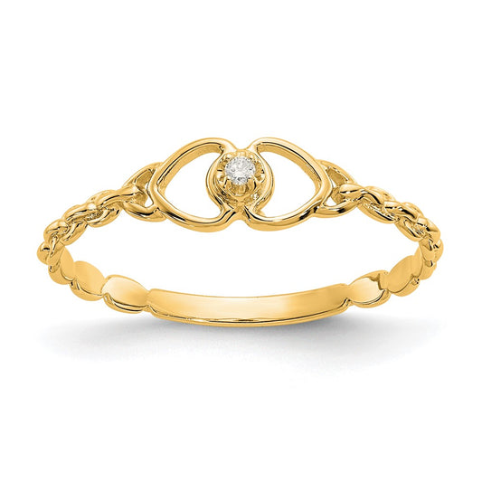 14k AAA Diamond heart ring