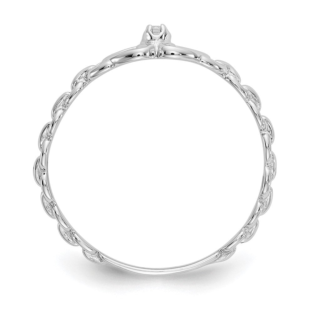 14k White Gold AAA Diamond heart ring
