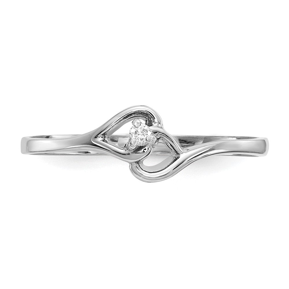 14k White Gold VS Diamond heart ring