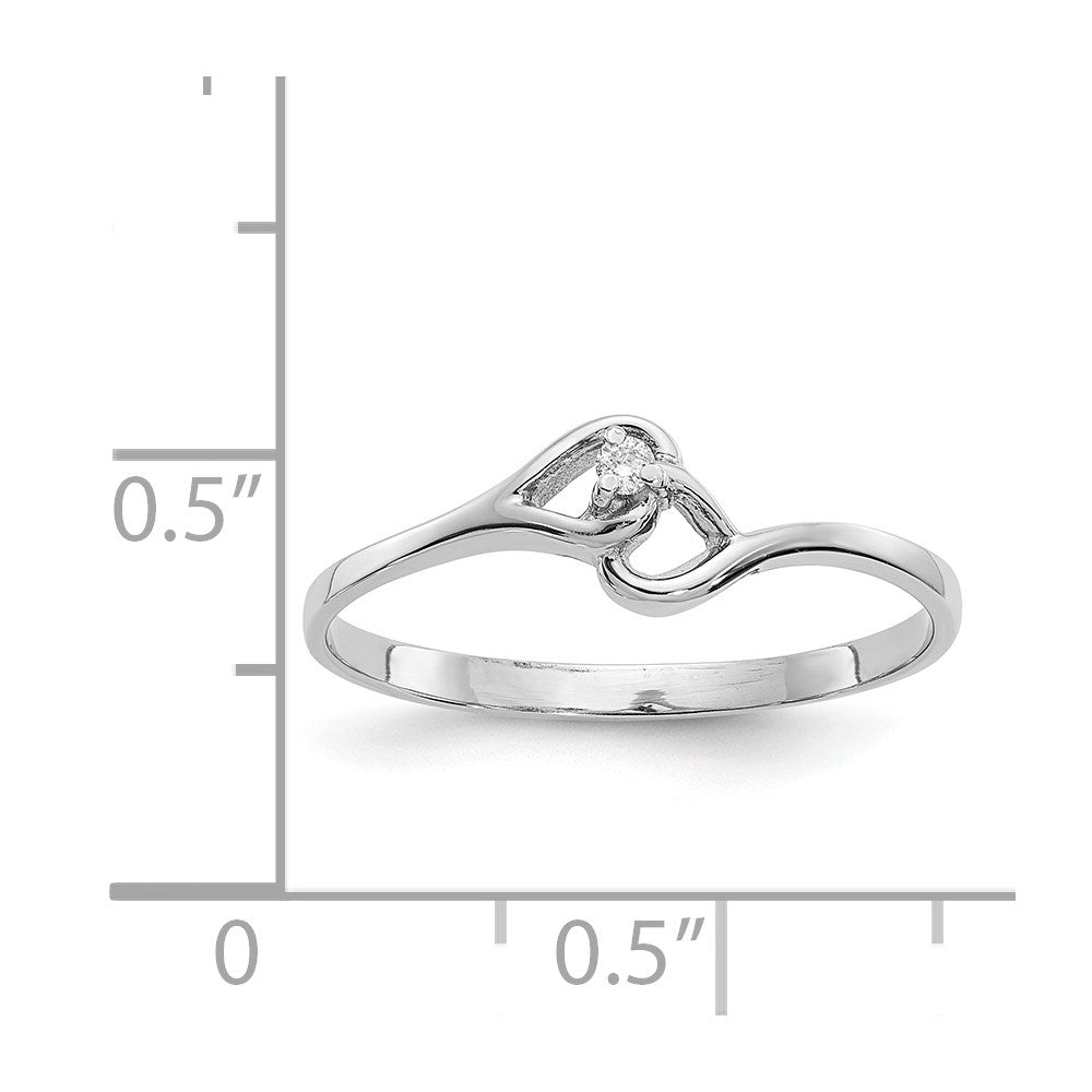 14k White Gold VS Diamond heart ring