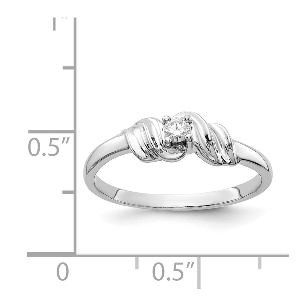 14k White Gold A Diamond ring