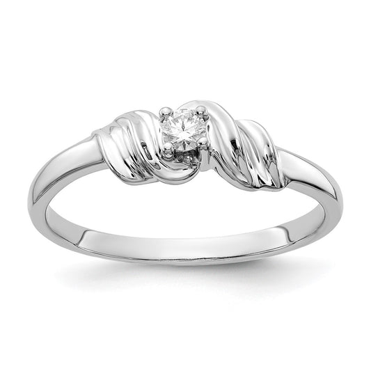 14k White Gold A Diamond ring