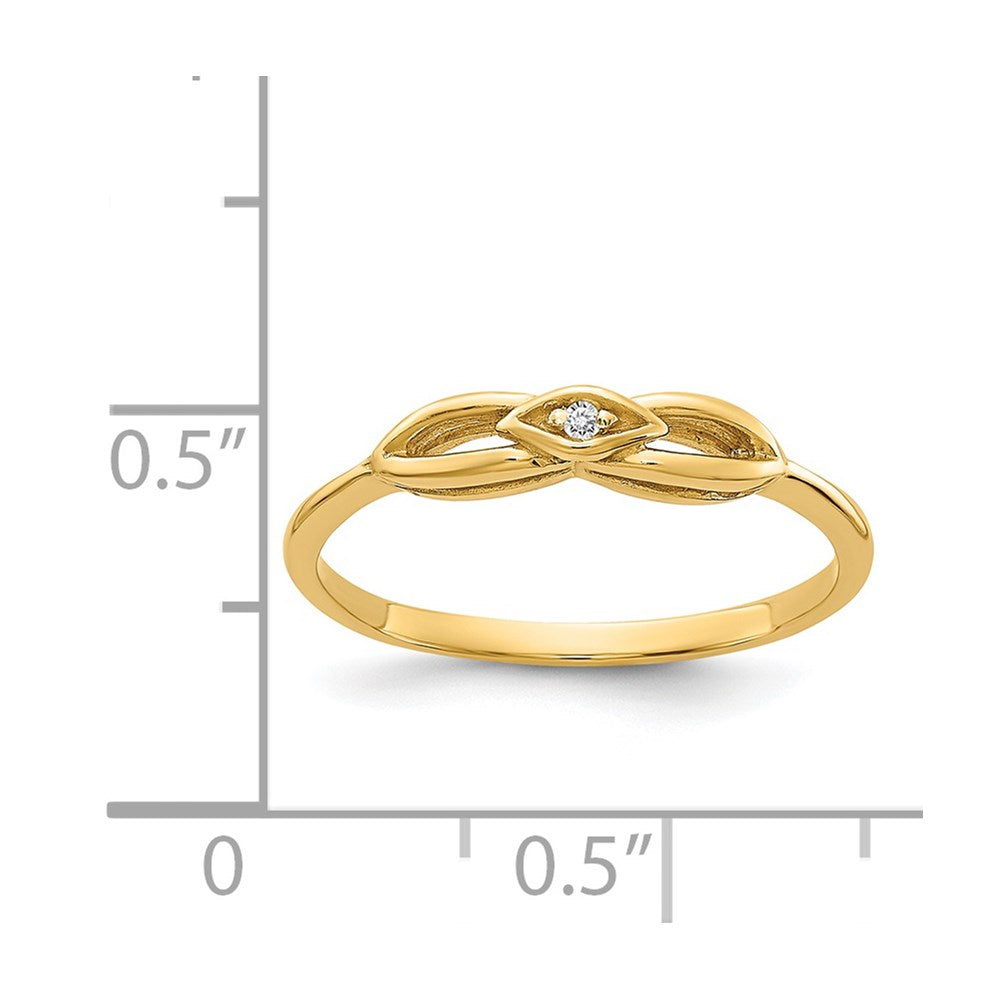 14k Polished AA Diamond ring