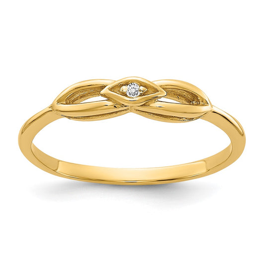 14k Polished AA Diamond ring