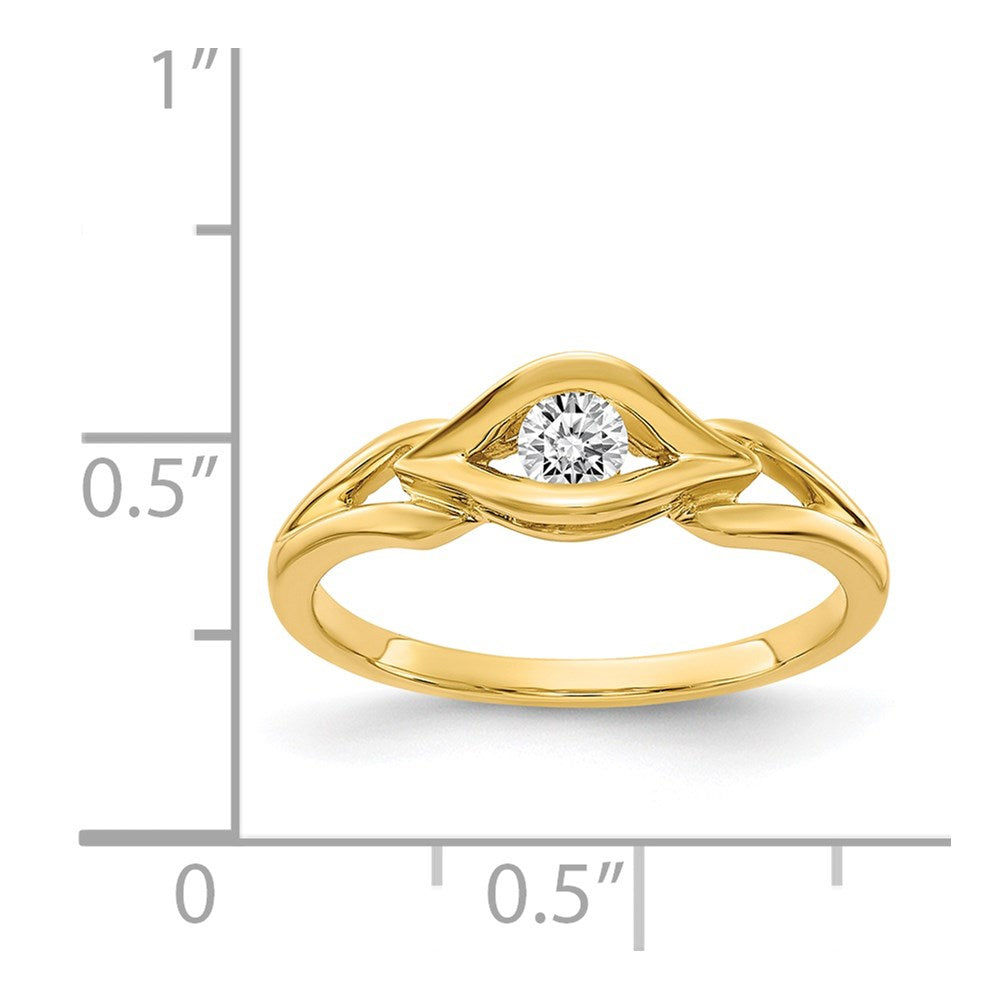 14k Polished AA Diamond ring