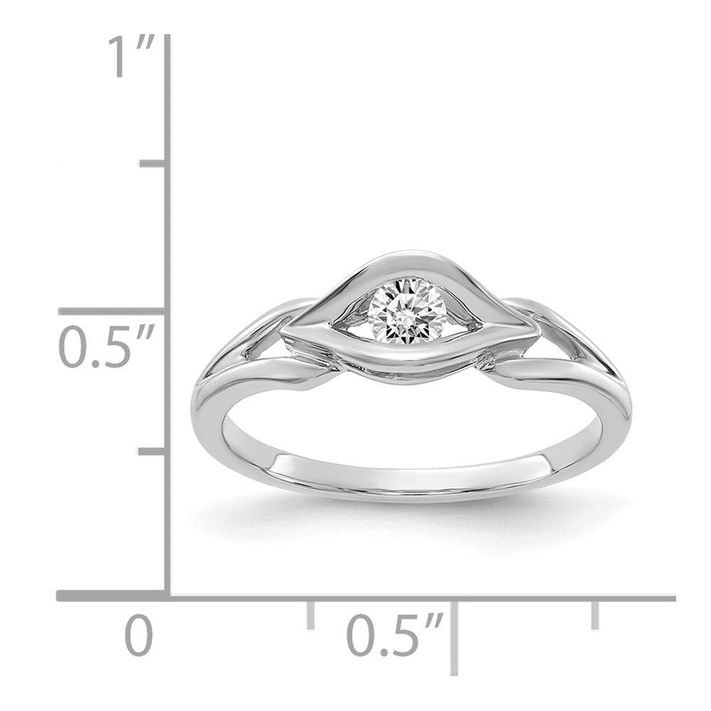 14k White Gold Polished AA Diamond ring