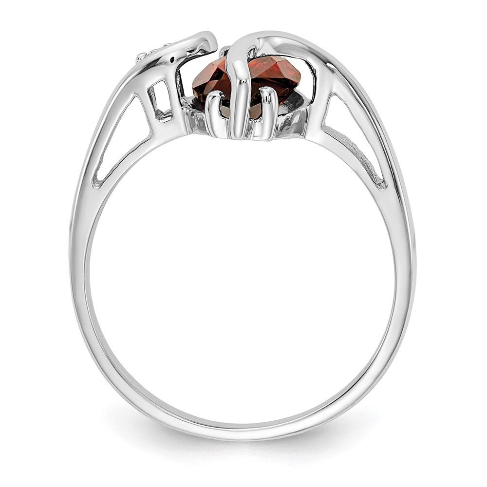 14k White Gold 12x6mm Marquise Garnet AAA Diamond ring