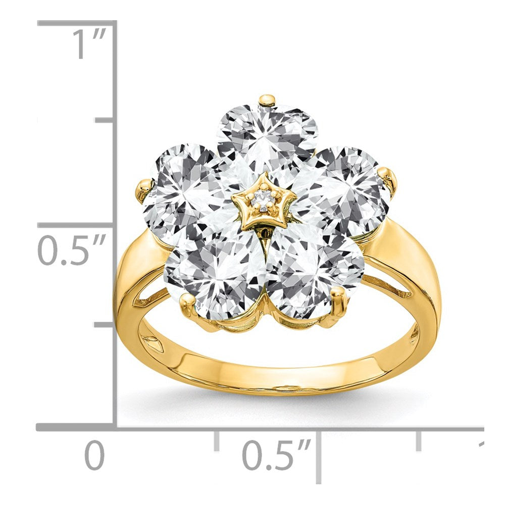 14k 6mm Heart Cubic Zirconia VS Diamond ring