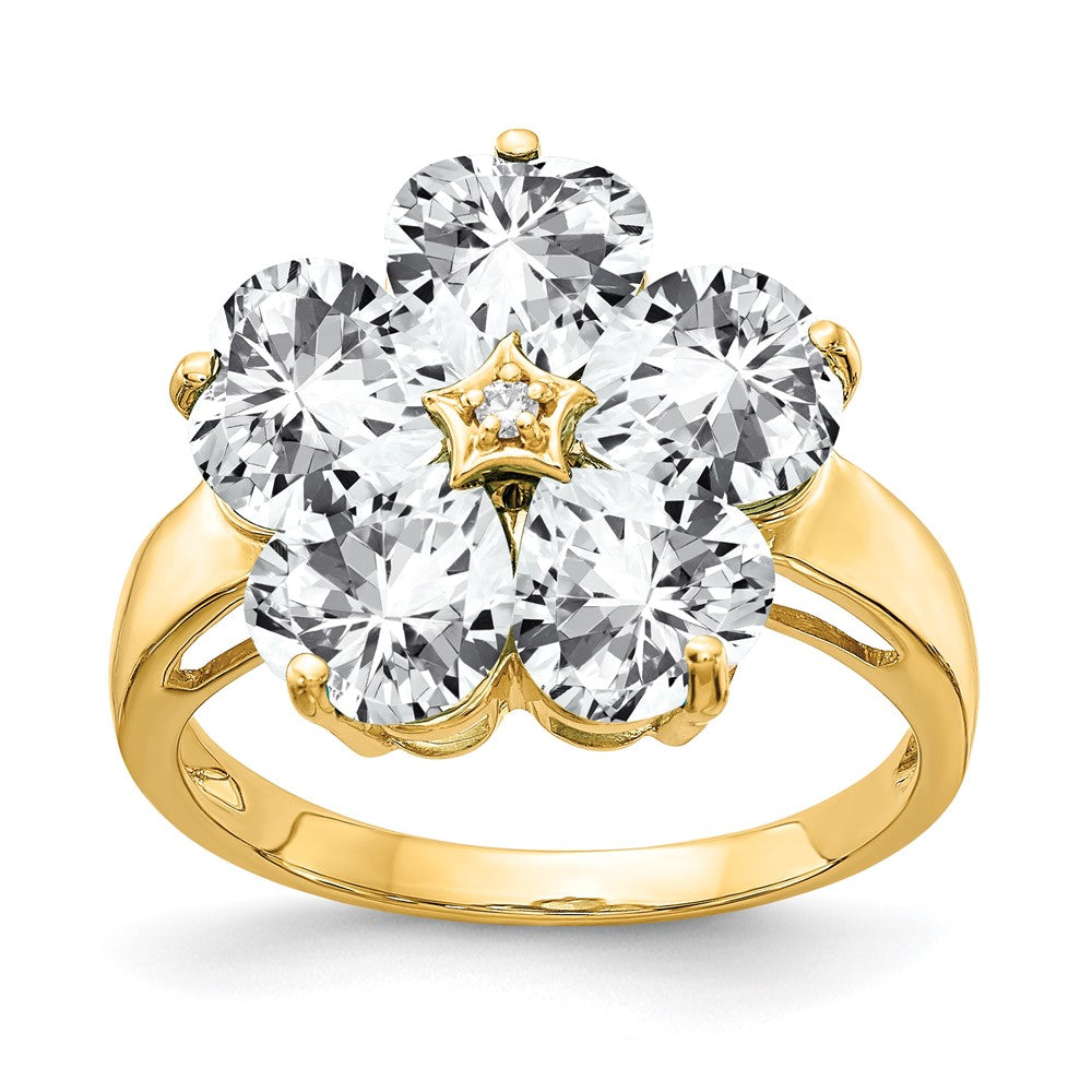 14k 6mm Heart Cubic Zirconia A Diamond ring