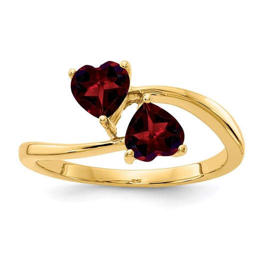 14k 5mm Heart Garnet ring
