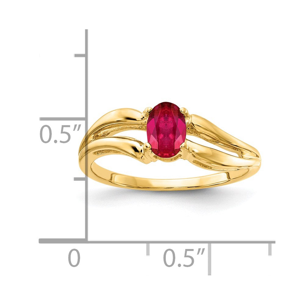 14k 6x4mm Oval Ruby ring