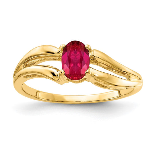 14k 6x4mm Oval Ruby ring