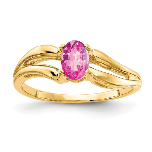 14k 6x4mm Oval Pink Sapphire ring