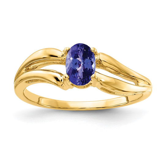 14k 6x4mm Oval Tanzanite ring