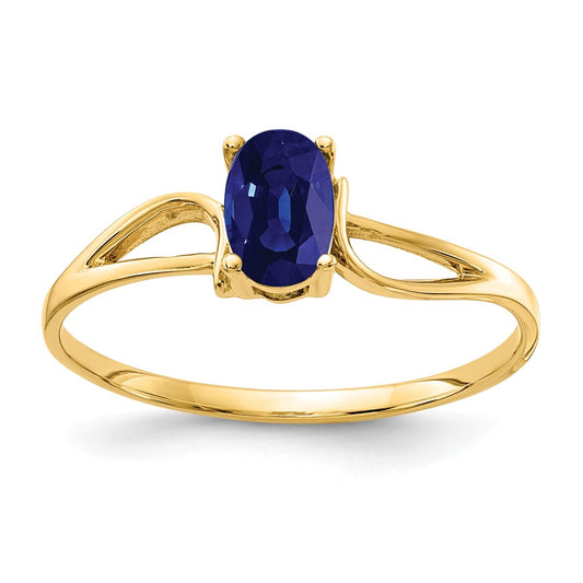 14k 6x4mm Oval Sapphire ring