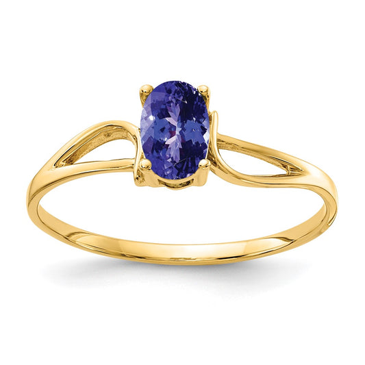 14k 6x4mm Oval Tanzanite ring