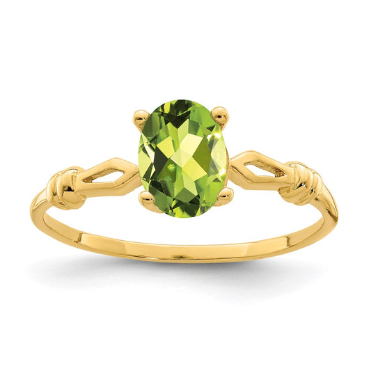 14k 7x5mm Oval Peridot ring