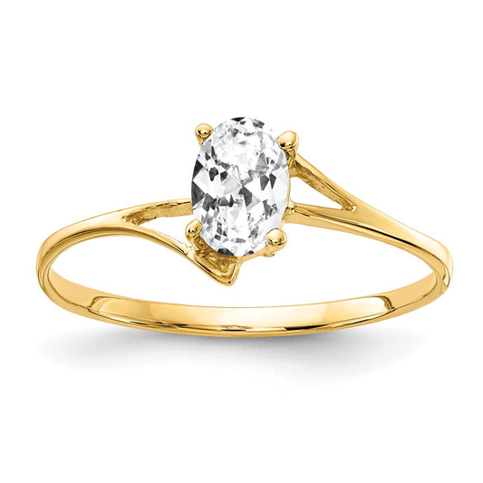 14k 6x4mm Oval Cubic Zirconia ring
