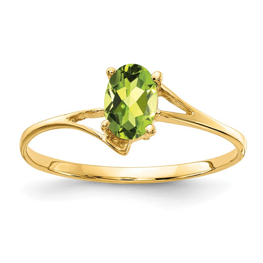 14k 6x4mm Oval Peridot ring