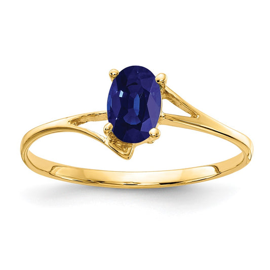 14k 6x4mm Oval Sapphire ring