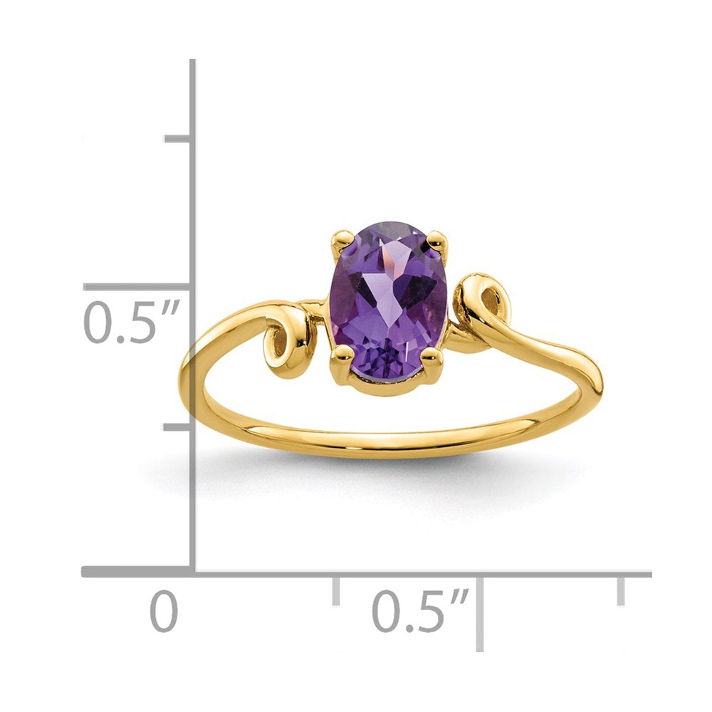 14k 7x5mm Oval Amethyst ring