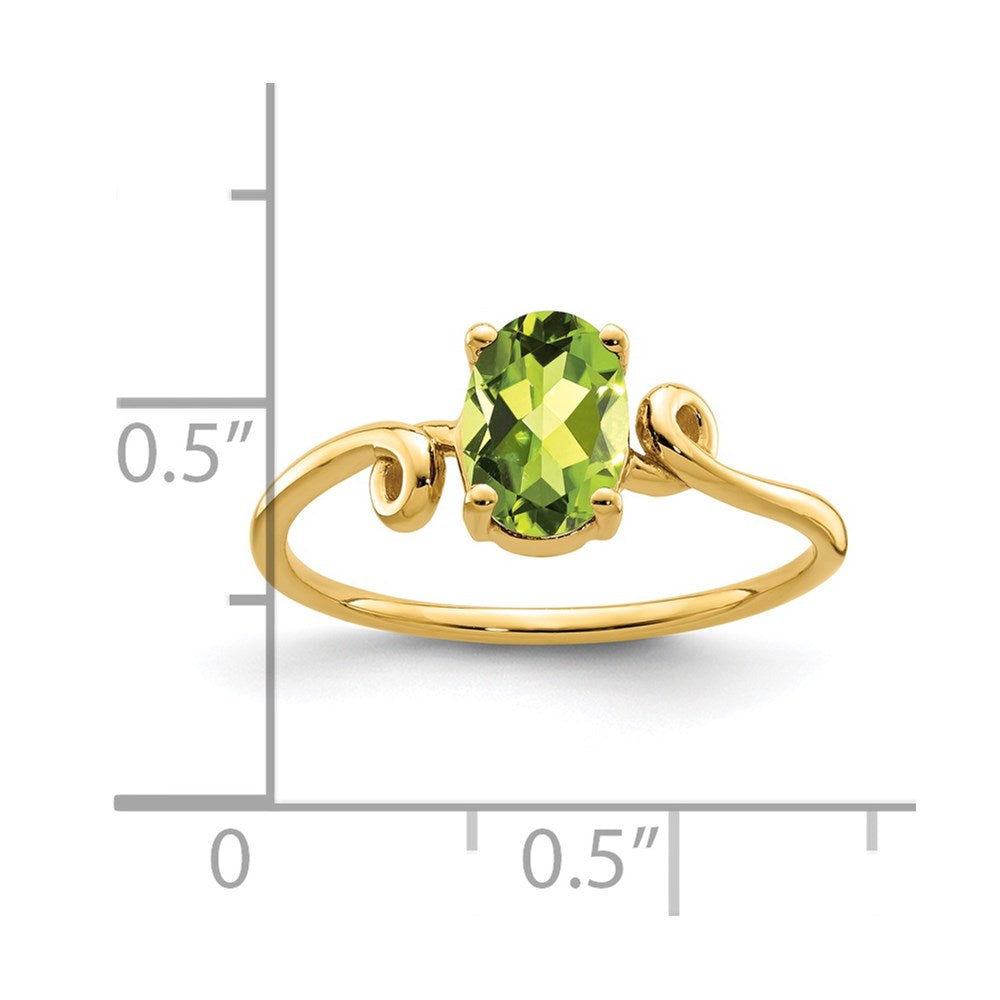 14k 7x5mm Oval Peridot ring