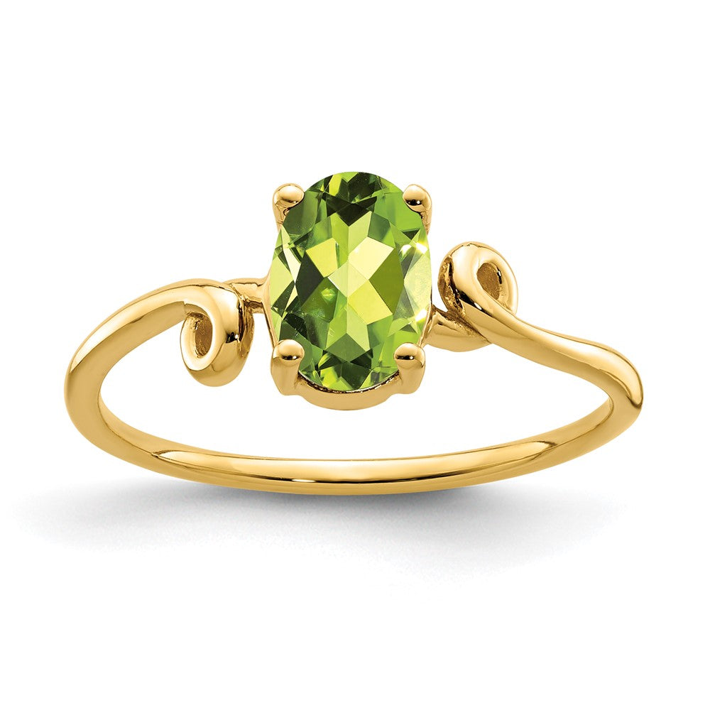 14k 7x5mm Oval Peridot ring