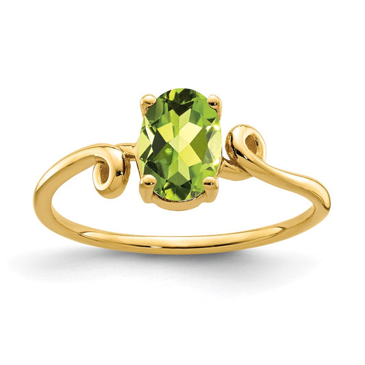 14k 7x5mm Oval Peridot ring