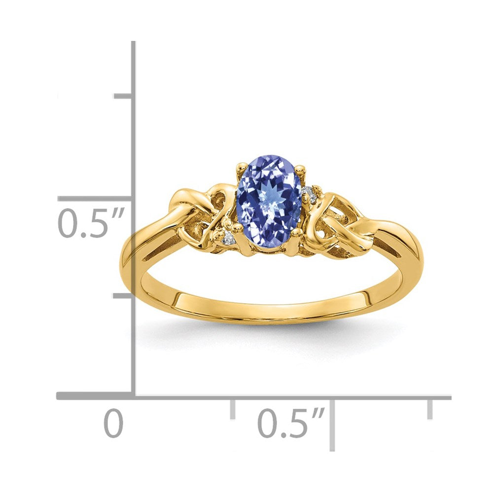 14k 6x4mm Oval Tanzanite AAA Diamond ring
