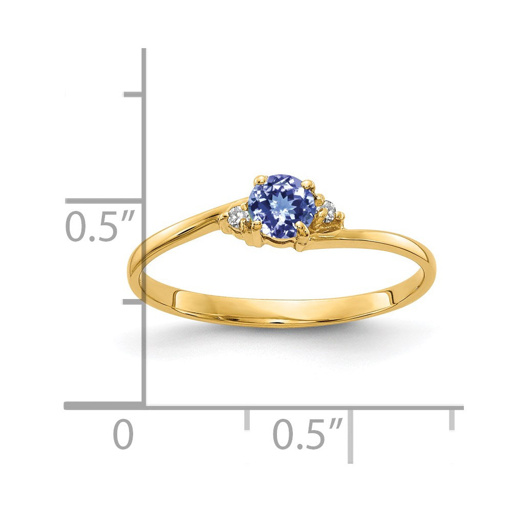 14k 4mm Tanzanite VS Diamond ring