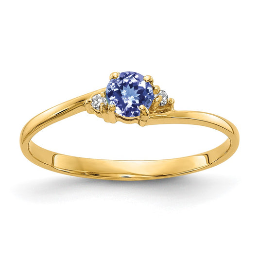 14k 4mm Tanzanite VS Diamond ring