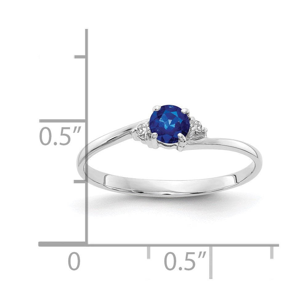 14k White Gold 4mm Sapphire A Diamond ring