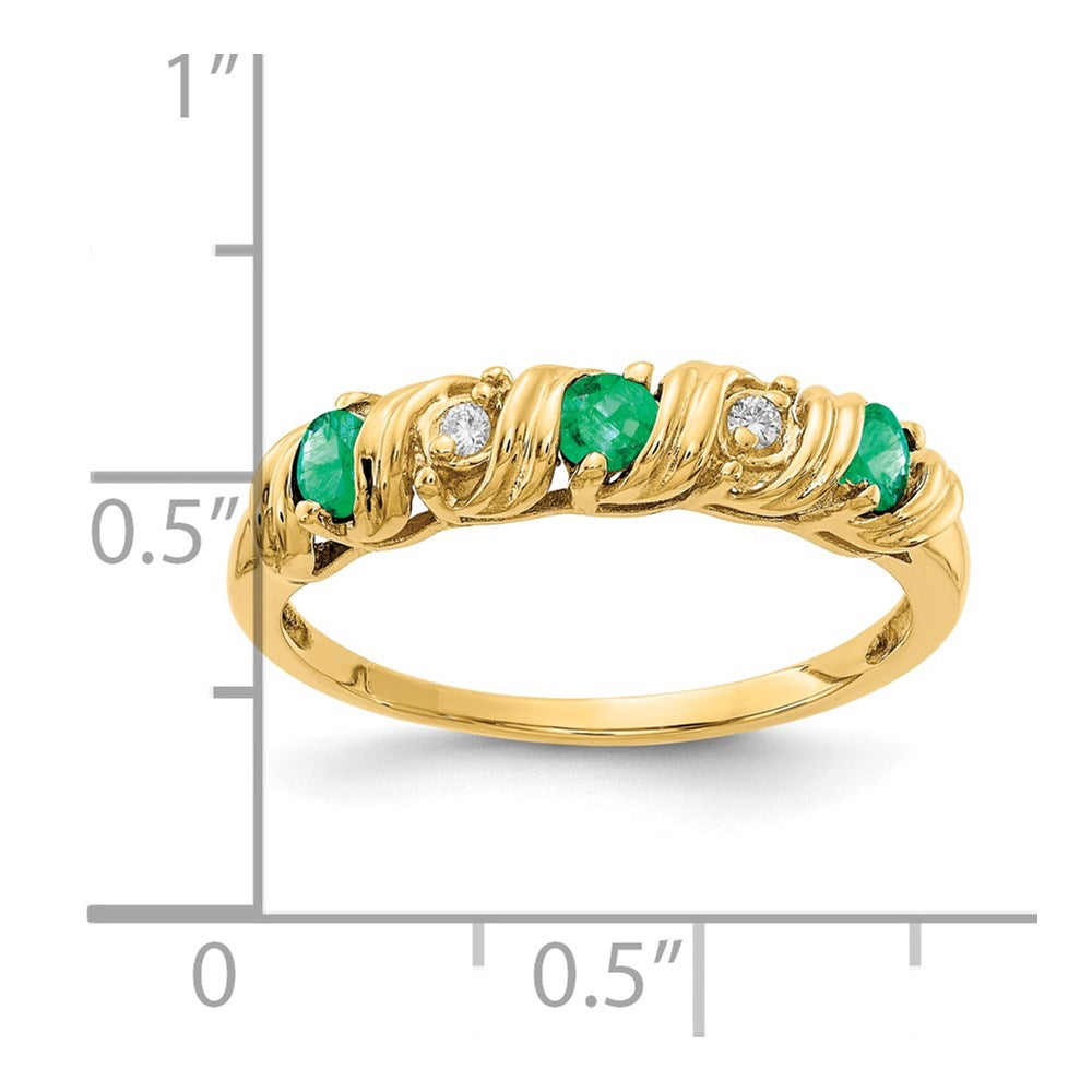14k 2.75mm Emerald AAA Diamond ring