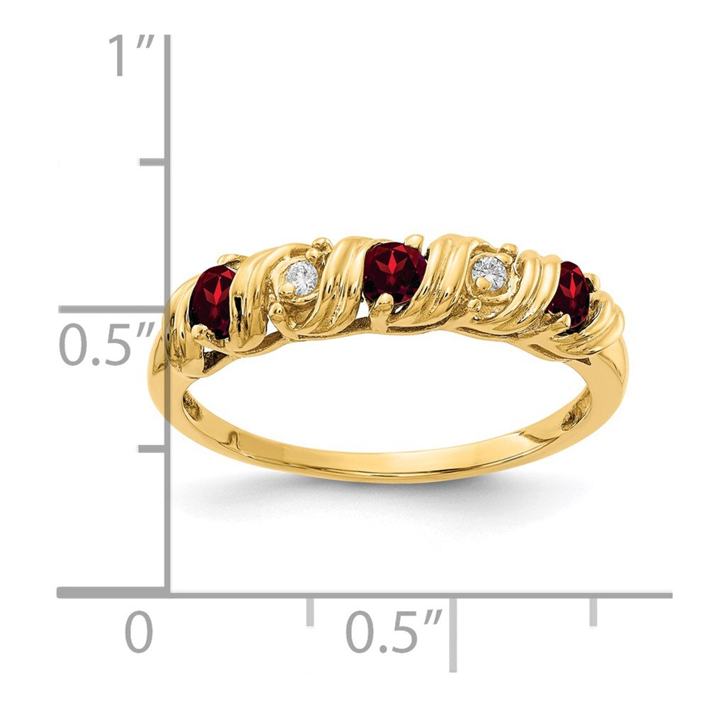 14k 2.75mm Garnet AAA Diamond ring