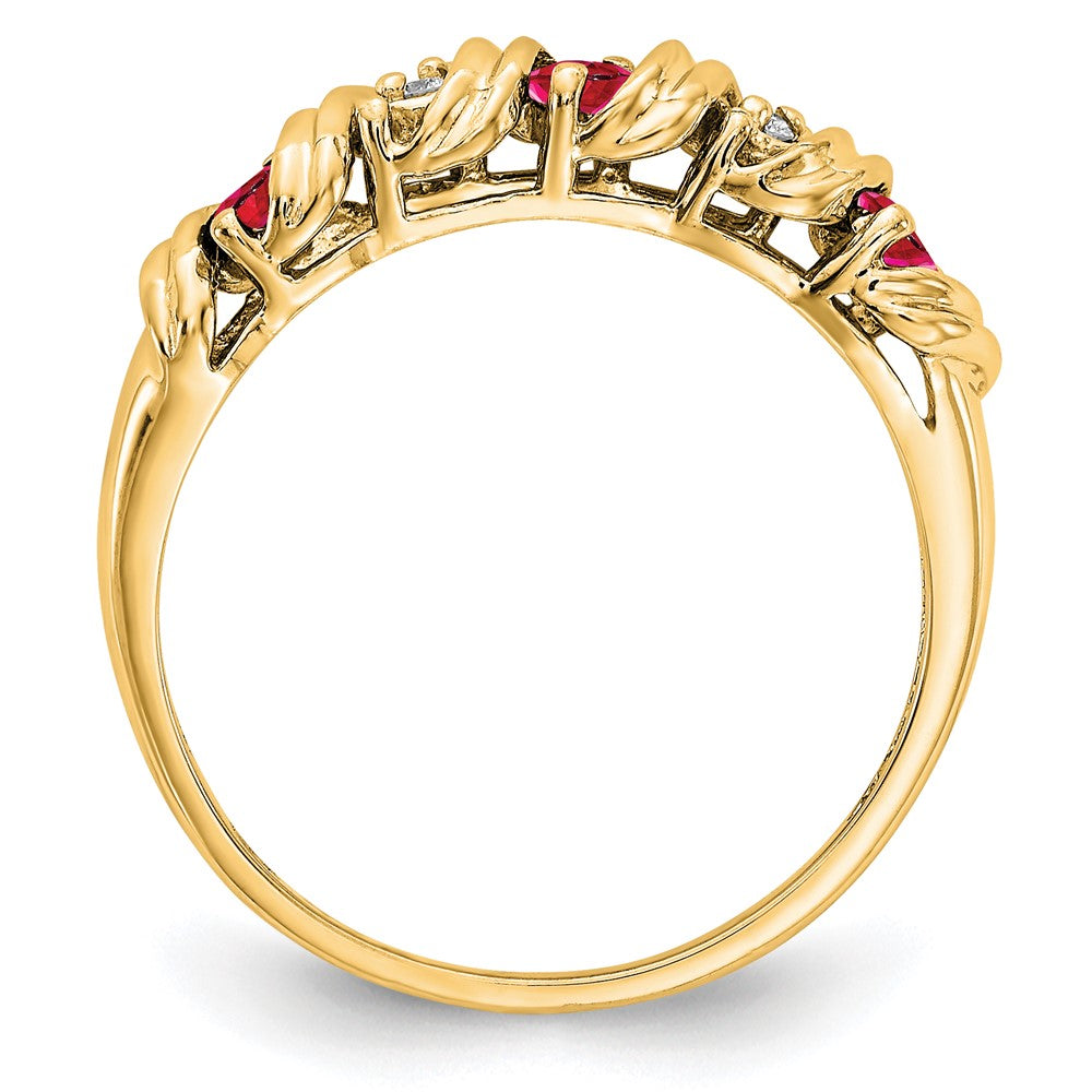 14k 2.75mm Ruby VS Diamond ring
